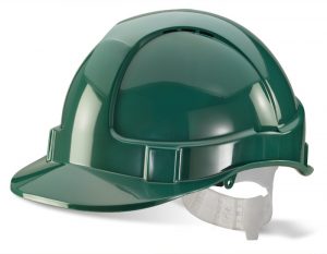 Green safety helmet
