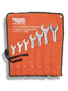 7 Piece combination spanner set